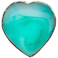 Палитра в форме сердца для смешивания красок, гелей, гель лаков и других материалов (8,5х9см.), 385 Бирюзовый