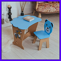 Детский деревянный стол стул с ящиком для занятий и игр малышу, набор детской красивой мебели дл |это нужно