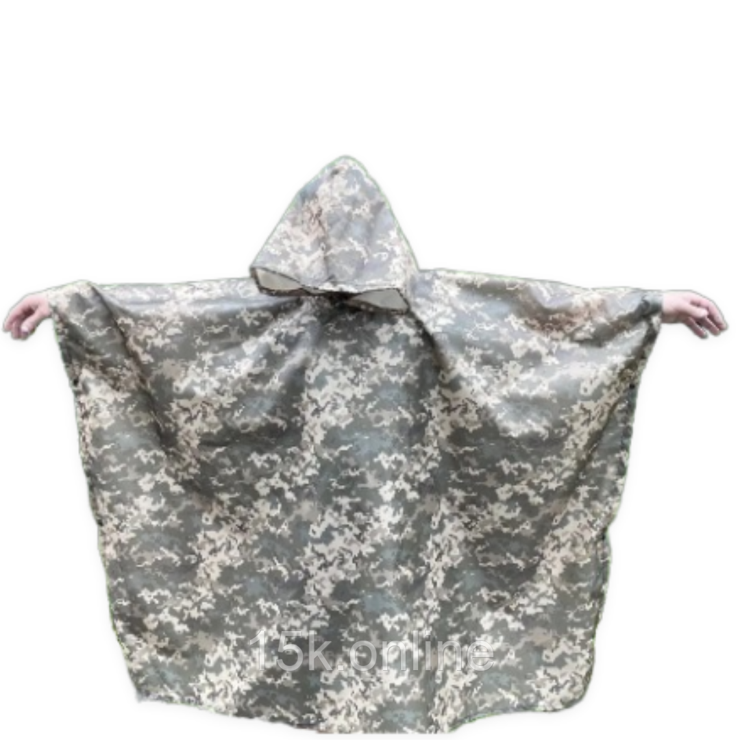 Пончо дощовик намет піксель з проклеєними швами від дощу, фото 1