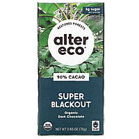 Alter Eco, плитка органічного темного шоколаду, екстра чорний, 90% какао, 75 г (2,65 унції)