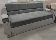 Диван прямий Меркурій (стандарт) рогожка сірий з світло-сірим