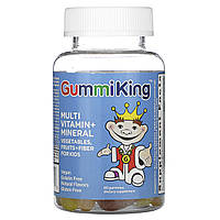 GummiKing, мультивітаміни та мікроелементи, овочі, фрукти та клітковина для дітей, 60 жувальних таблеток