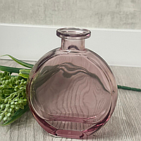 Стеклянная ваза сфера для цветов "Флоресанс", розовая, 12.5 см