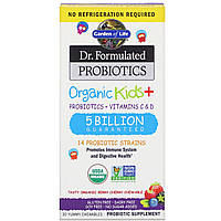 Garden of Life, Dr. Formulated Probiotics, Organic Kids +, со вкусом органических ягод и вишни, 30 вкусных