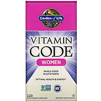 Garden of Life, Vitamin Code, мультивитамины из цельных продуктов для женщин, 120 вегетарианских капсул