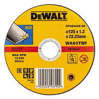 Круг отрезной DeWALT INOX, нержавеющая сталь/листовой металл, 125х1.2х22.23 мм (DT42340Z) ТЦ Арена ТЦ Арена