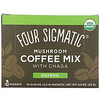 Four Sigmatic, Кофейная смесь с грибами и чагой, 10 пакетиков по 2,5 г (0,09 унции)