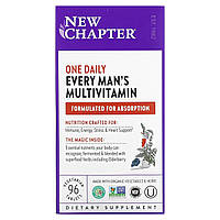 New Chapter, Every Man's One Daily Multi, мультивитаминная добавка из цельных продуктов для мужчин,