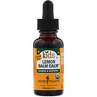 Herb Pharm, Успокаивающий сироп для детей из органической лимонной мяты, без алкоголя, 1 жидкая унция (30 мл)