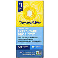 Renew Life, Extra Care, Ultimate Flora пробиотик с повышенной силой действия, 50 млрд живых культур,