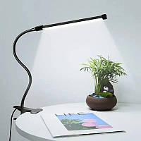 Настольная лампа FX-033 (8 Вт.) с гибкой ножкой на прищепке, черного цвета - для компьютерного стола
