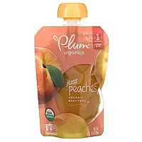 Plum Organics, Органическое детское питание, для детей от 4 месяцев, персики, 99 г (3,5 унции)