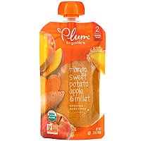 Plum Organics, органическое детское питание, этап 2, манго, батат, яблоко, пшено, 99 г (3,5 унции)