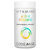 CodeAge, витамины A, D и K, 180 капсул
