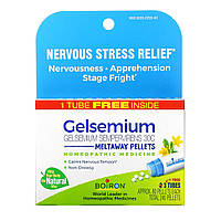 Boiron, Gelsemium, Nervous Stress Relief, Meltaway Pellets, 3 Tubes, Approx. 80 Pellets Each