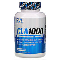 EVLution Nutrition, CLA1000, добавка для коррекции веса без стимуляторов, 90 капсул
