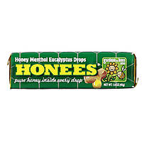 Honees, льодяники з медом, ментолом і евкаліптом, 9 льодяників, 45 г (1,6 унції)