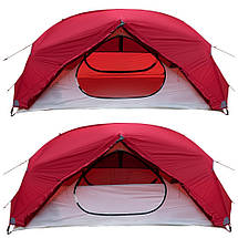 Двомісний намет Tramp Cloud 2 Si Red | Ультралегка трекінгова компактна палатка для піших походів з 2 входами і 2 тамбурами, фото 4