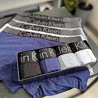 Чоловічий набір трусів 4 шт Calvin Klein колір чорний, сірий, білий, синій высокое качество