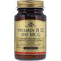 Витамин В12 (цианокобаламин) Vitamin B12 Solgar 100 мкг 100 таблеток MP, код: 7701566