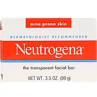 Neutrogena, Прозрачное кусковое мыло для лица, для кожи, склонной к акне, 99 г (3,5 унции)