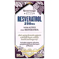 ReserveAge Nutrition, Ресвератрол с активным транс-ресвератролом, 250 мг, 120 растительных капсул