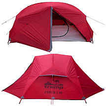 Двомісний намет Tramp Cloud 2 Si Red | Ультралегка трекінгова компактна палатка для піших походів з 2 входами і 2 тамбурами, фото 5