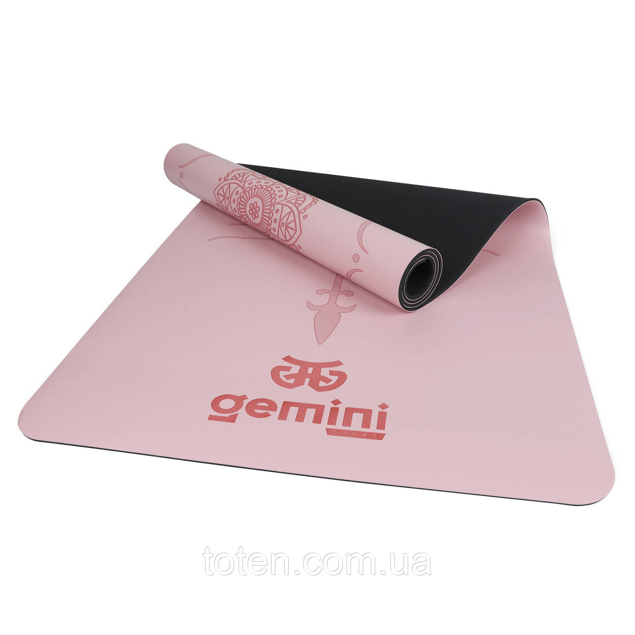 Килимок для йоги каучуковий поліуретан Pro Gemini 183см*68cm*5mm PUY-2899PINK топ, фото 1