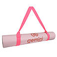 Килимок для йоги каучуковий поліуретан Pro Gemini 183см*68cm*5mm PUY-2899PINK топ, фото 5