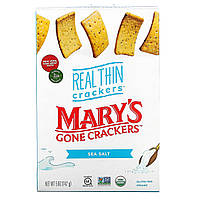 Mary's Gone Crackers, Крекеры Real Thin Crackers, морская соль, 141 г