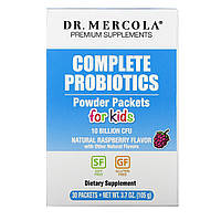 Dr. Mercola комплекс пробіотиків для дітей як порошок у пакетиках, натуральний малиновий смак, 10 млрд