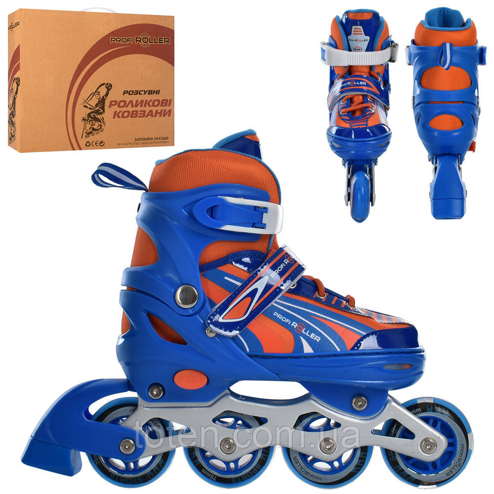 Ролики Profi Roller A 4146-L-BL розмір 39-42 Синій Помаранчевий топ, фото 1