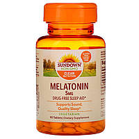 Sundown Naturals, Мелатонин, 5 мг, 90 таблеток