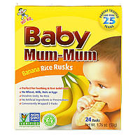 Hot Kid, Baby Mum-Mum, рисовые галеты с бананом, 24 шт., 50 г (1,76 унции)