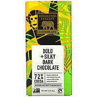 Endangered Species Chocolate, Темный шоколад Bold + Silky, 72% какао, 3 унции (85 г)