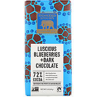 Endangered Species Chocolate, голубика в черном шоколаде, 72 % какао, 85 г (3 унций)