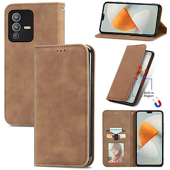 Чохол-книжка Skin Feel Leather Wallet для Vivo V23 5G / S12 5G Brown