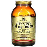 Solgar, Витамин Е природного происхождения, 268 мг (400 МЕ), 250 мягких желатиновых капсул