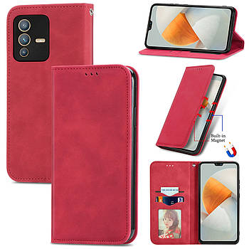 Чохол-книжка Skin Feel Leather Wallet для Vivo V23 5G / S12 5G Red