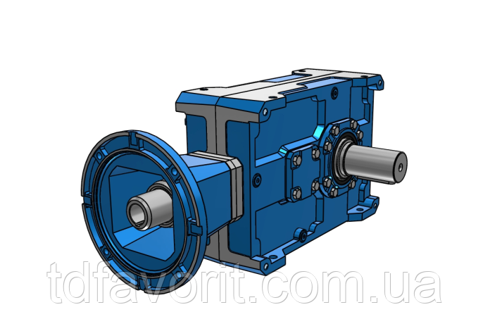Коническо-цилиндрический мото редуктор TRAMEC TF180 B63 300 38 O B6 AL70SL + MS 132L1-4 Mot 9,2 kW, фото 1