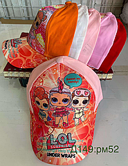 Котонова кепка для дівчаток (р-р: 52) D149 різні забарвлення. вир-во В'єтнам