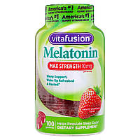 VitaFusion, Мелатонин максимальной силы действия, натуральный клубничный ароматизатор, 5 мг, 100 жевательных