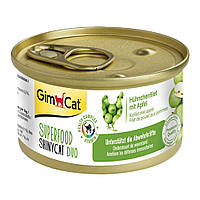 Влажный корм для кошек GimCat Superfood Shiny Cat Duo 70 г, с курицей и яблоком DS, код: 6862396