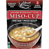 Edward & Sons, Edward & Sons, Miso-Cup, Japanese Restaurant Style, 3 Individual Servings