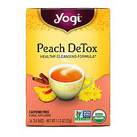 Yogi Tea, Peach DeTox, персик, без кофеина, 16 чайных пакетиков, 32 г (1,12 унций)