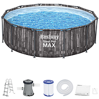 Каркасний басейн Bestway 366x100 см 8in1 дерево 5614X