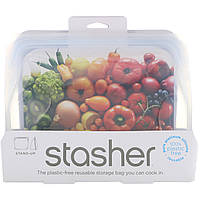 Stasher, Многоразовый силиконовый контейнер для еды, с устойчивым дном, прозрачный, 128 г (56 жидк. унций)