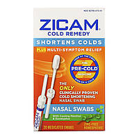 Zicam, Средство от простуды, мазки из носа, 20 лечебных мазков