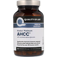 Quality of Life Labs, Kinoko Platinum AHCC, імунна підтримка, 750 мг, 60 рослинних капсул
