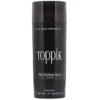 Toppik, Hair Building Fibers, загуститель для волос, оттенок черный, 27,5 г (0,97 унции)